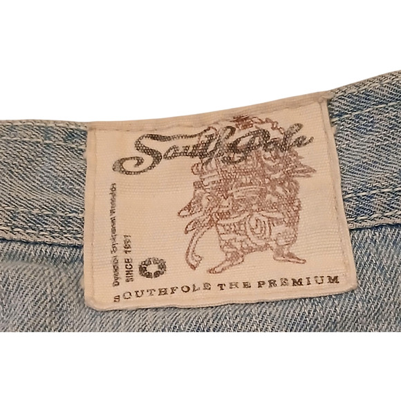Vintage 90s Southpole Premium Baggy Jean Shorts Mens 34 Relaxed Fit Light Wash - Picture 5 of 12
